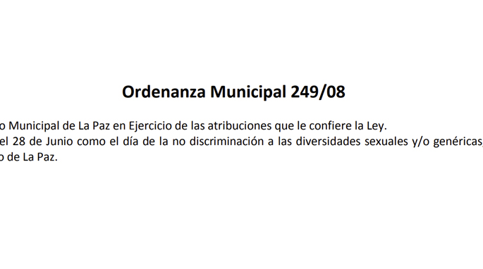 Ordenanza Municipal No 249/08
